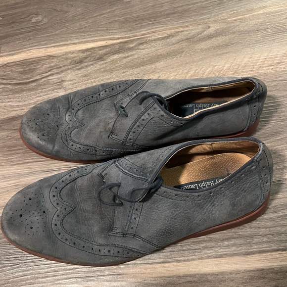 Polo by Ralph Lauren Orrick Wingtip vintage  blue suede derby shoes - Picture 4 of 4